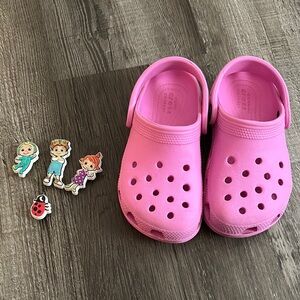 CROCS Pink Water Shoes with Ventilation Holes and Heel Strap size 10c